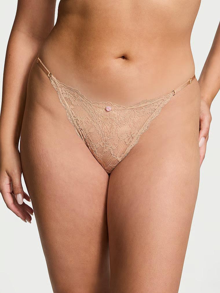 Трусики бикини Victoria's Secret Dream Angels Lace Adjustable String Bikini Panty S Бежевый (26924377) Трусики бикини Victoria's Secret Dream Angels Lace Adjustable String Bikini Panty S Бежевый (26924377)