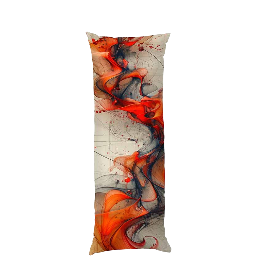 Подушка дакімакура Orange paint Pattern габардин 120х40 см (113848-1)