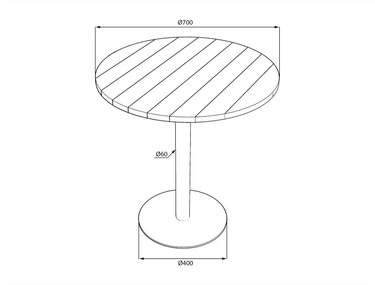 Вуличний стіл Lofty Серія 2 круглий з ламелей ясена d 700 мм - фото 2 Вуличний стіл Lofty Серія 2 круглий з ламелей ясена d 700 мм - фото 2