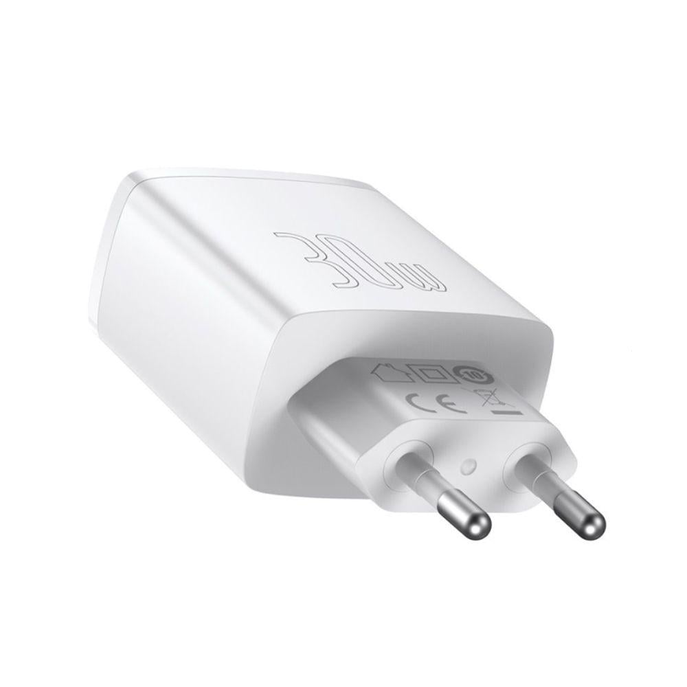 Зарядное устройство сетевое BASEUS Compact Quick Charger 30W QC/PD 1Type-C/2USB Белый (33373 white) - фото 1