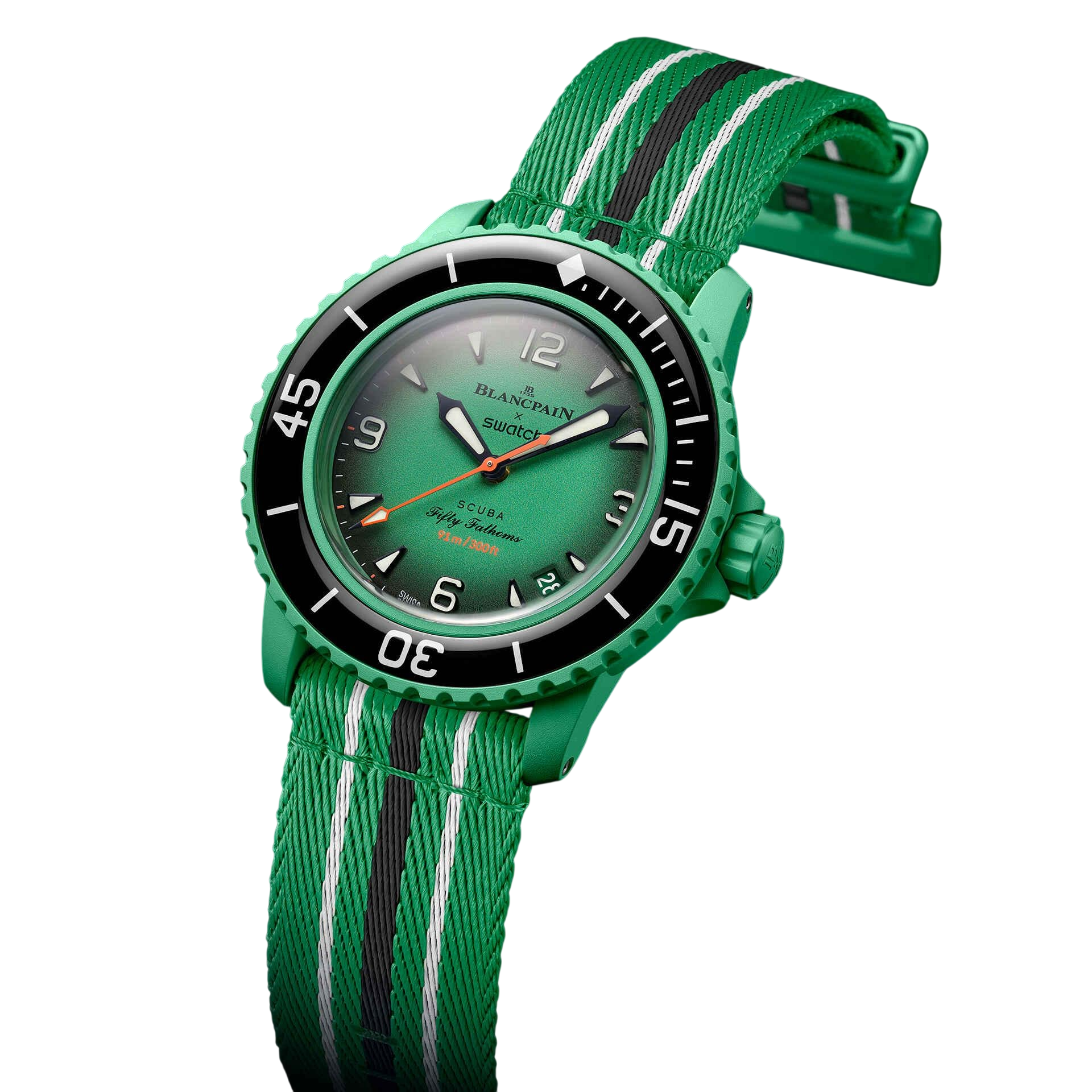 Наручний годинник Blancpain x Swatch Bioceramic Scuba Fifty Fathoms Indian Ocean SO35I100D
