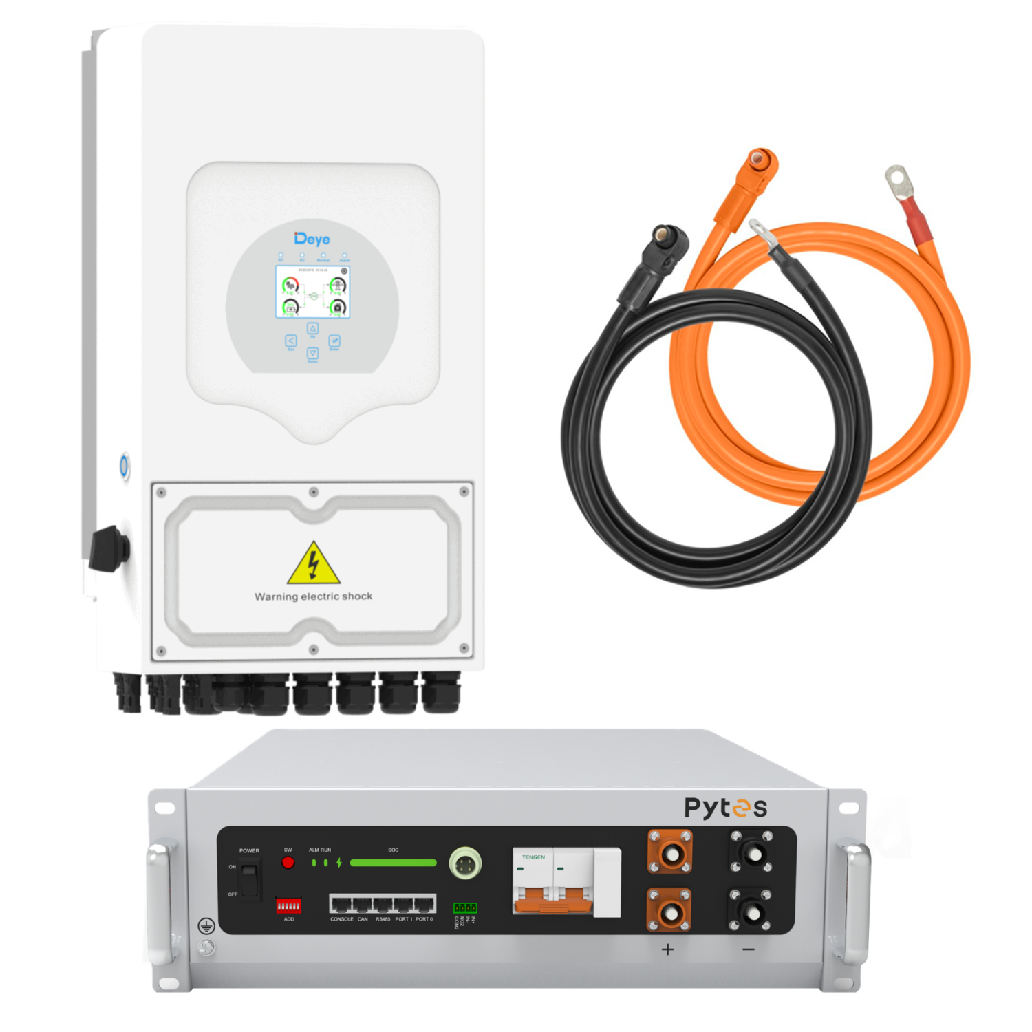 Комплект автономного энергоснабжения Deye SUN-3.6K-SG05LP1-EU-AM2-P 3.6 кВт и Pytes V5°α Plus H+ 5,12 кВт/год LiFePO4