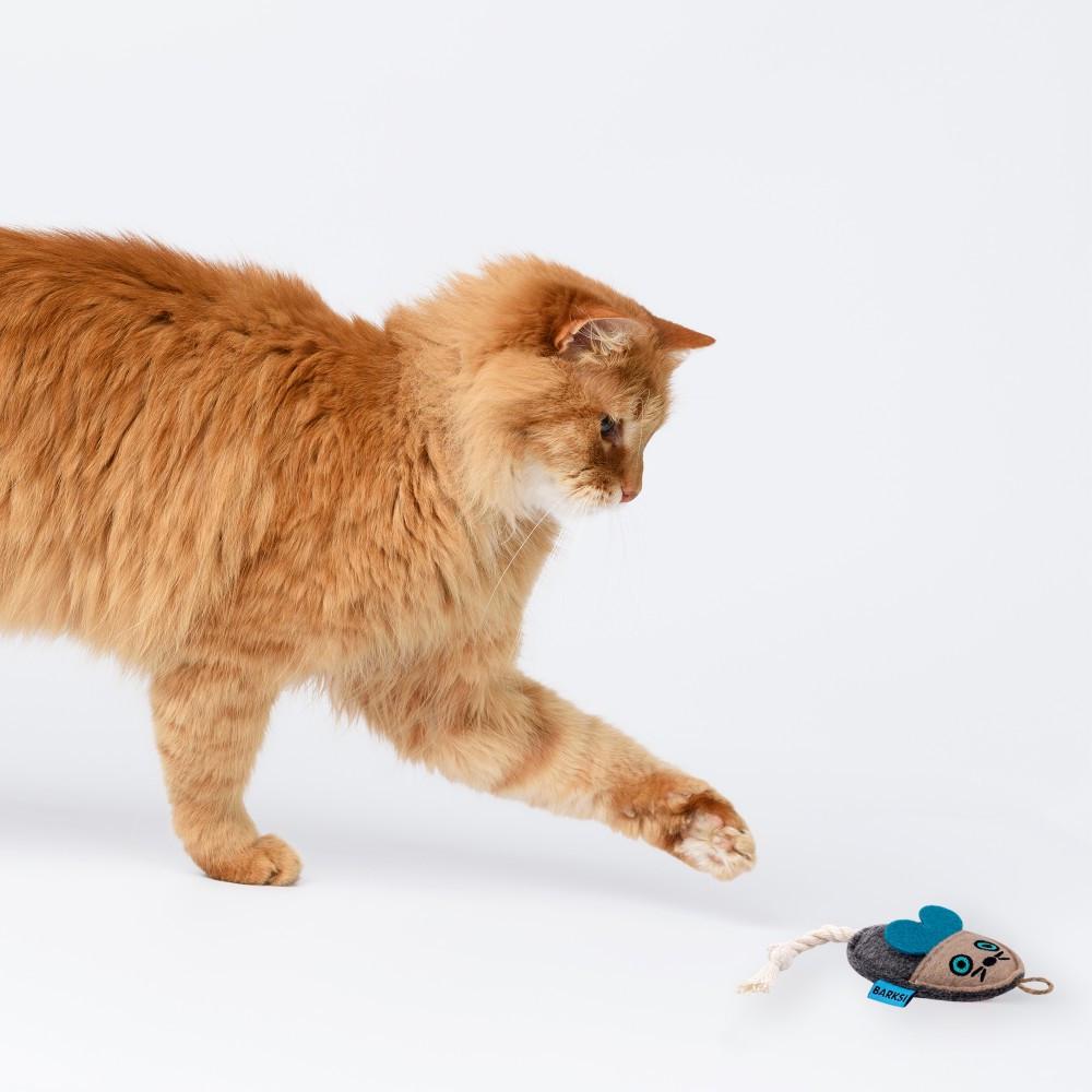 Іграшка для котів Barksi Мишка фетрова з канатом Сірий - фото 5 Іграшка для котів Barksi Мишка фетрова з канатом Сірий - фото 5