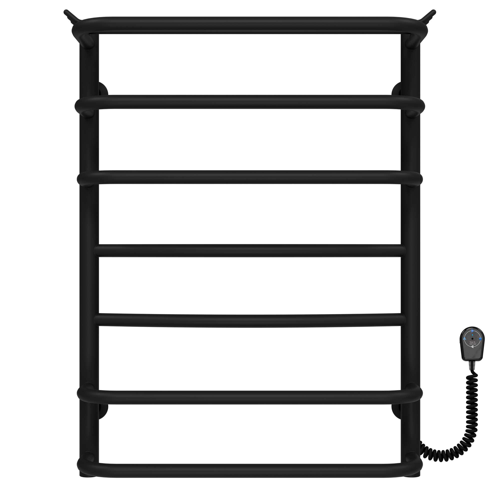 Полотенцесушитель электрический Deffi Юность П7 EF16 нержавеющая сталь 400х700 мм Черный (C.YU.70.40.7.EBR5)