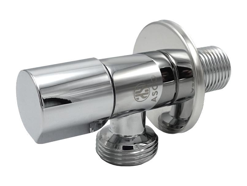 Кран для підключення сантехнічних приладів ASCO S.S.304 1/2"x3/4" нержавіюча сталь (RS-AS-SS-304-08)