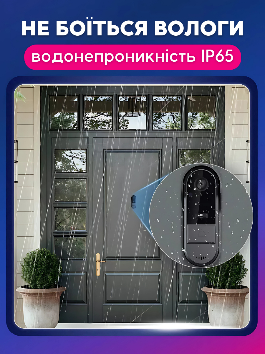 Дзвінок дверний з камерою і домофоном Wi-fi від USB Чорний (1247664222) - фото 5 Дзвінок дверний з камерою і домофоном Wi-fi від USB Чорний (1247664222) - фото 5