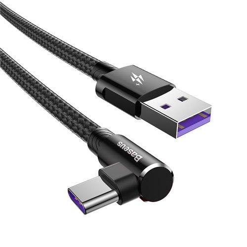 Кабель USB Type-C Baseus MVP з коннектором 90° 5 A 1 м Чорний (CATFS-B01)