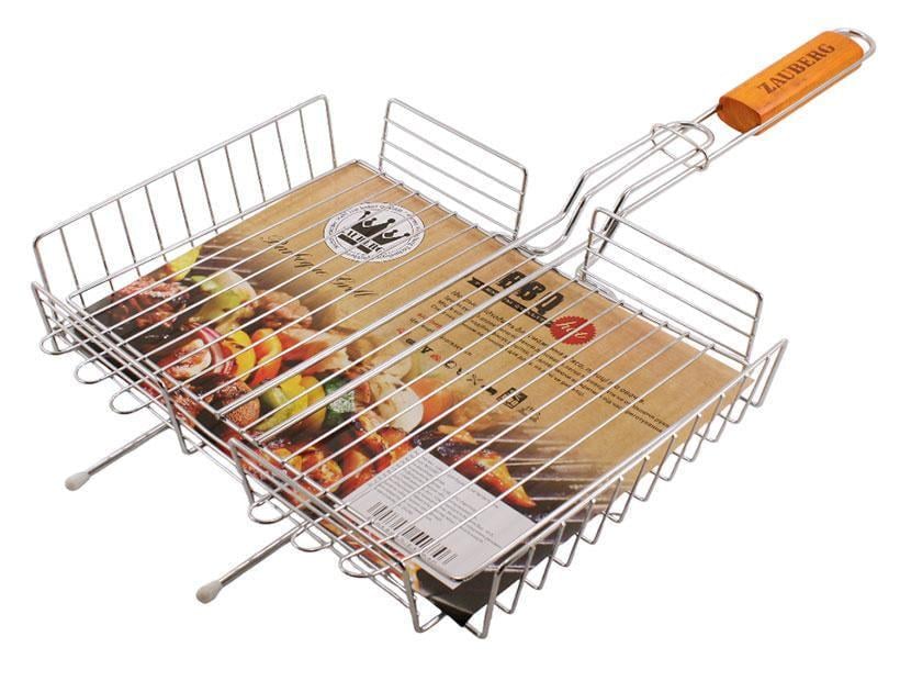 Решетка для барбекю ZAUBERG металлическая с деревянной ручкой 68x35x32x5,0 см толщина 2,1 мм (CB1108) Решетка для барбекю ZAUBERG металлическая с деревянной ручкой 68x35x32x5,0 см толщина 2,1 мм (CB1108)