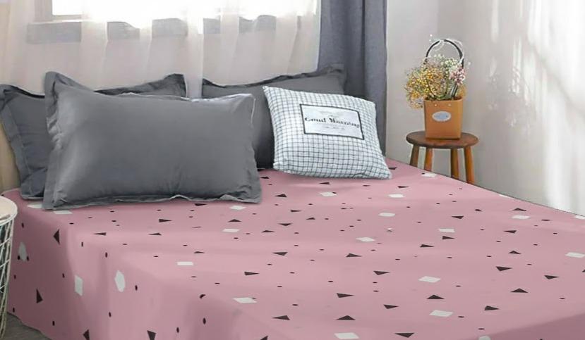 Простыня бязь Zastelli Треугольники на розовом 185х220 см (19527)