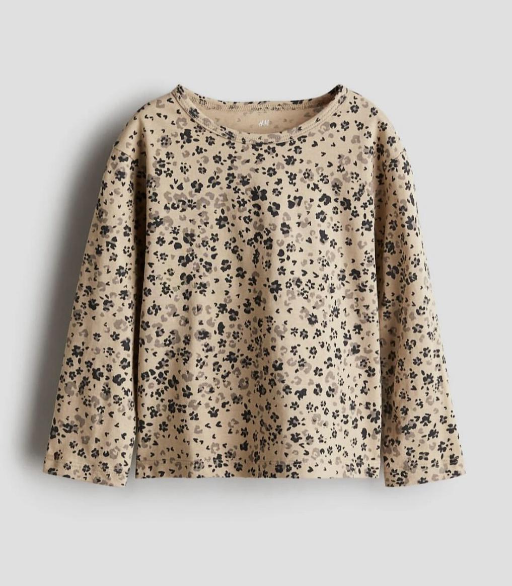 Лонгслив для девочки H&M 110-116 см Коричневый (28326)