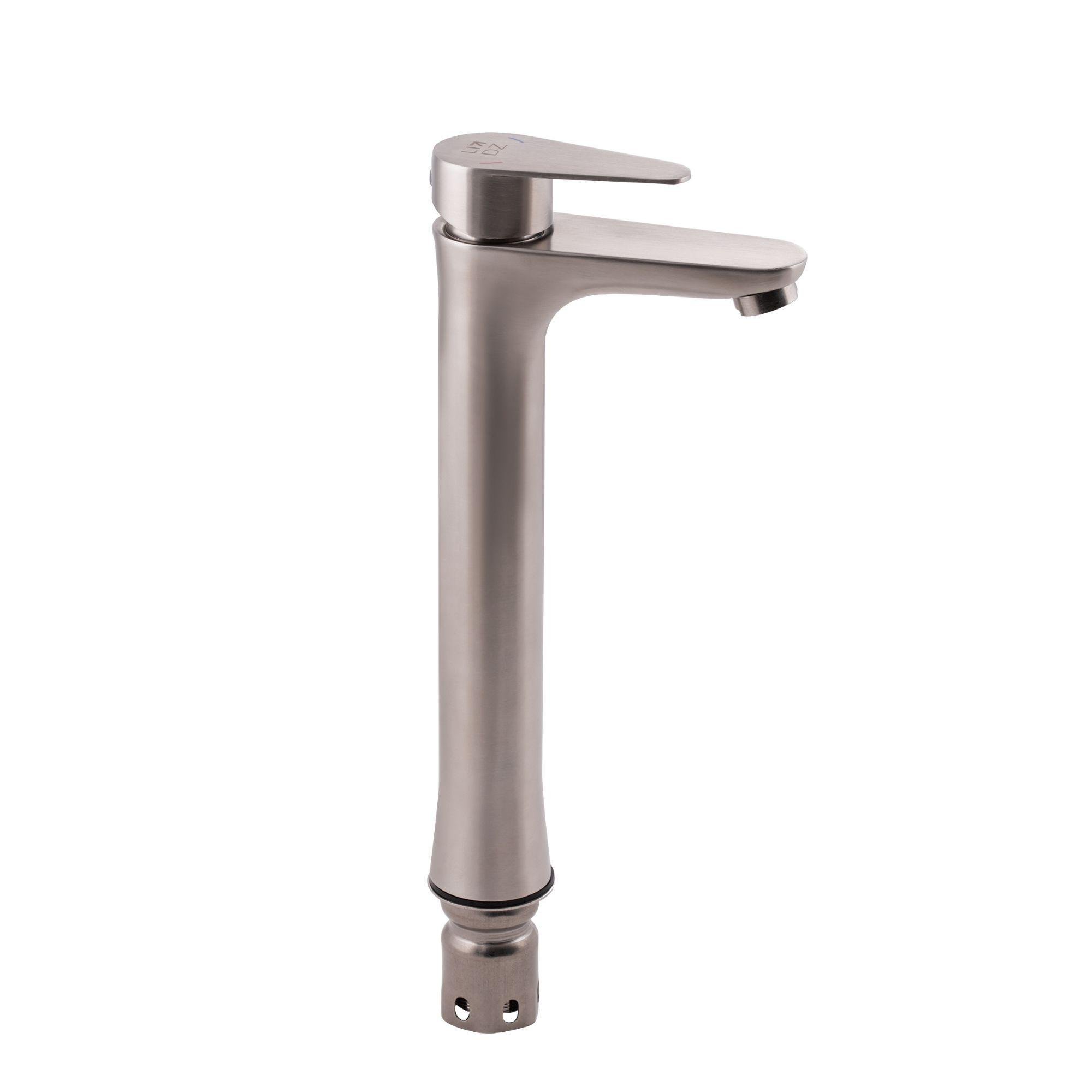 Змішувач для раковини Lidz Vida 001FH високий k35 Nickel (LDVID001FHNKS34955)