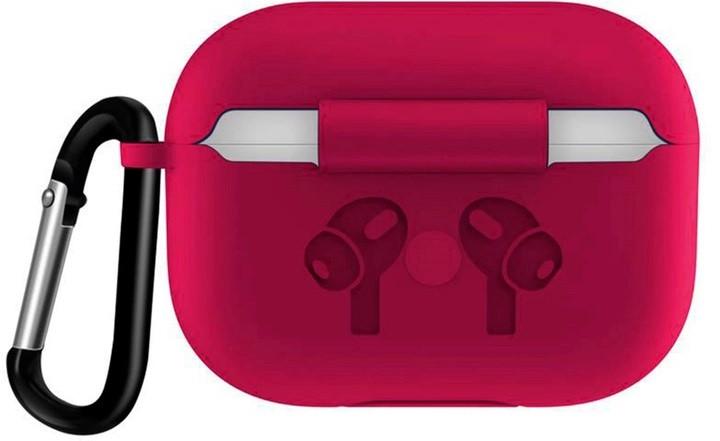 Чехол силиконовый для наушников AirPods Pro 2 с карабином Rose Pink