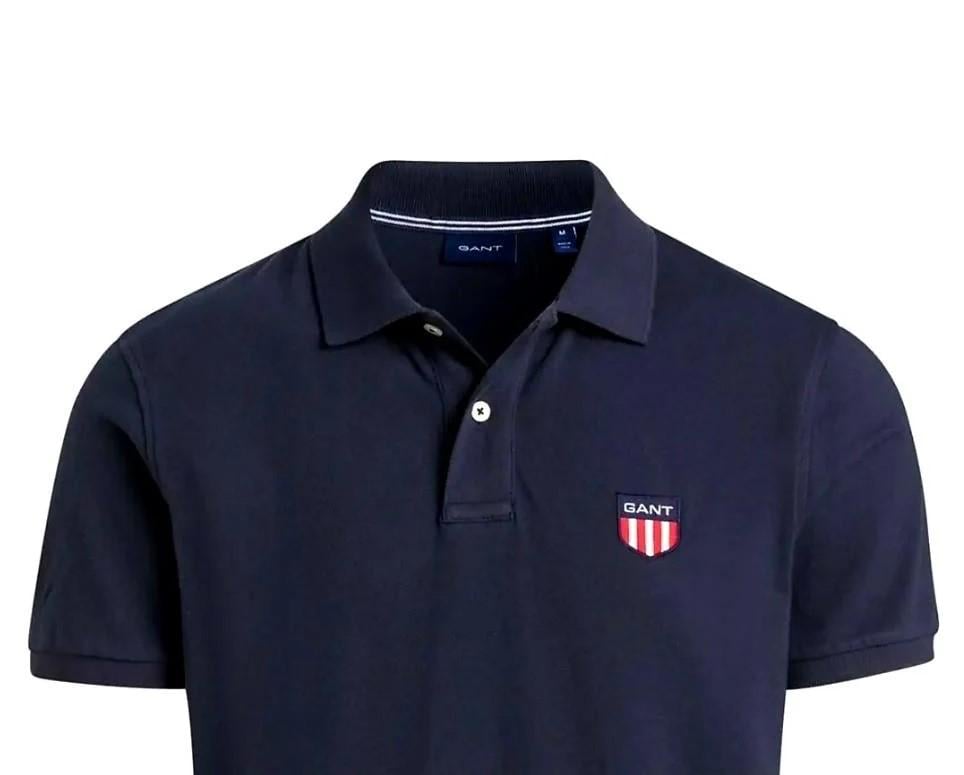 Поло мужское Gant Shield Pique Sleeve Polo GT-9768NV M - фото 4