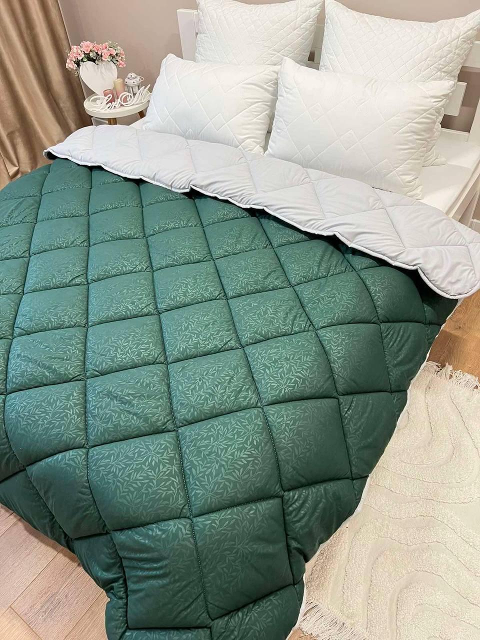 Ковдра холлофайбер у мікрофібрі 180х210 Зелений (Д-al-kov25-001-02)