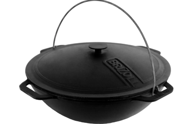 Котел чугунный азиатский Brizoll с чугунной крышкой 8 л (KA08-1)