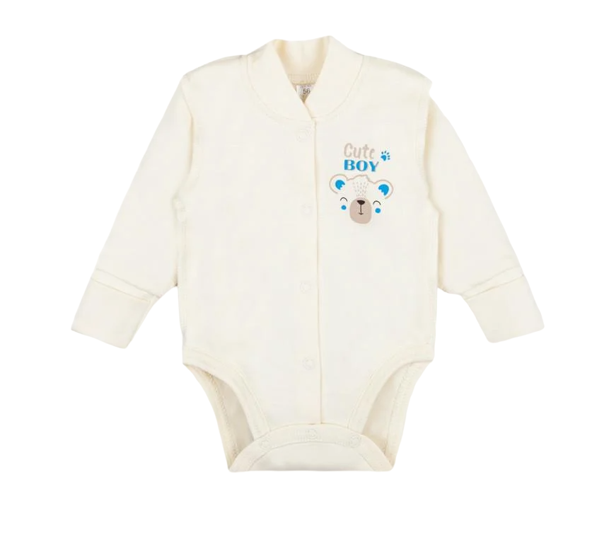 Боди детское хлопковое для мальчика на кнопках Gabbi BD-21-21-1 Дайс 56 см Молочный (12922)