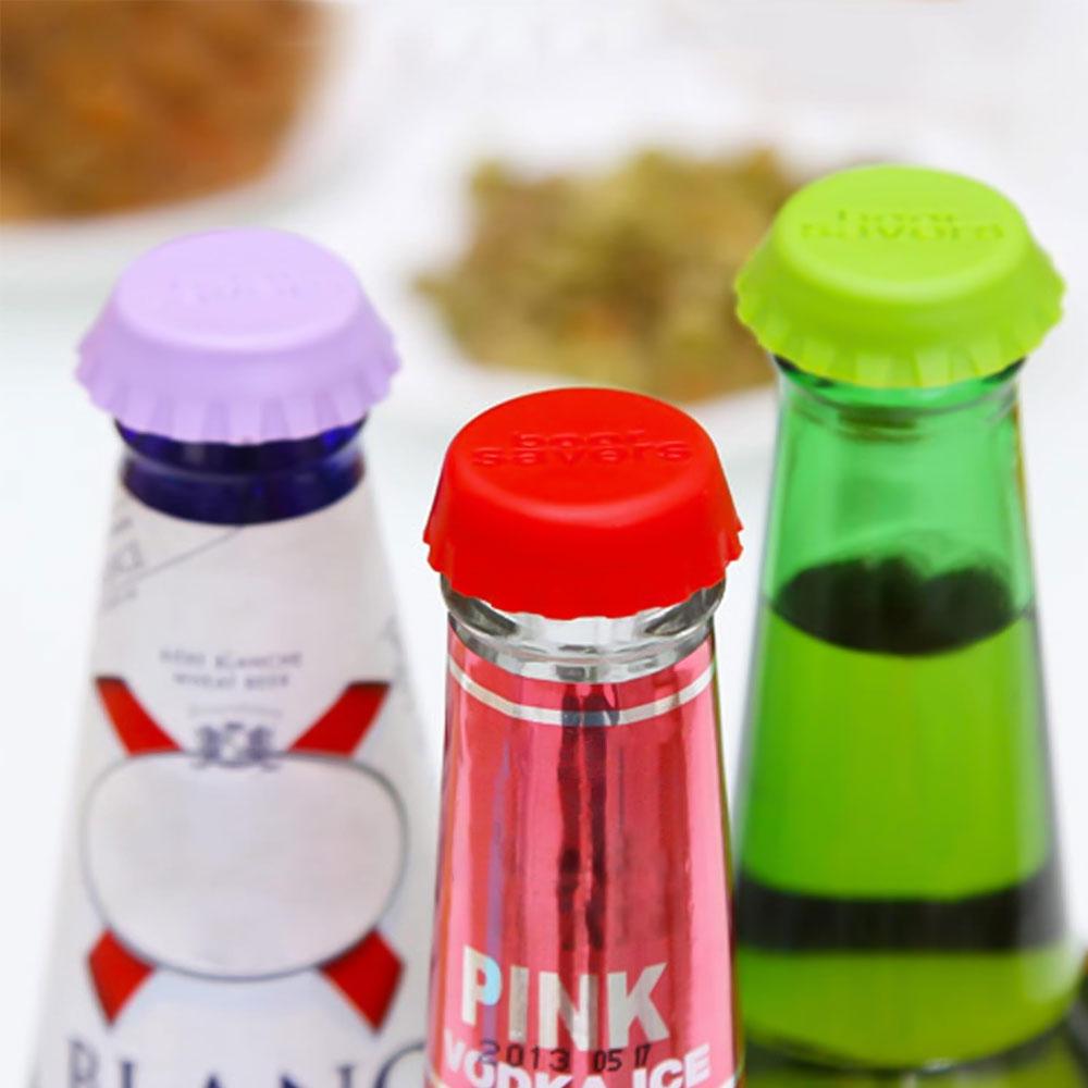 Набір багаторазових силіконових кришок для пляшок пивних або винних 6 шт. Різнокольоровий (NR0302) - фото 2 Набір багаторазових силіконових кришок для пляшок пивних або винних 6 шт. Різнокольоровий (NR0302) - фото 2