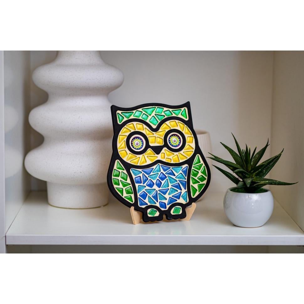 Дитячий набір творчості Mosaaro хрустальна мозаїка сова 18х19 см від 7 років Сірий (RN-250-N-1232)