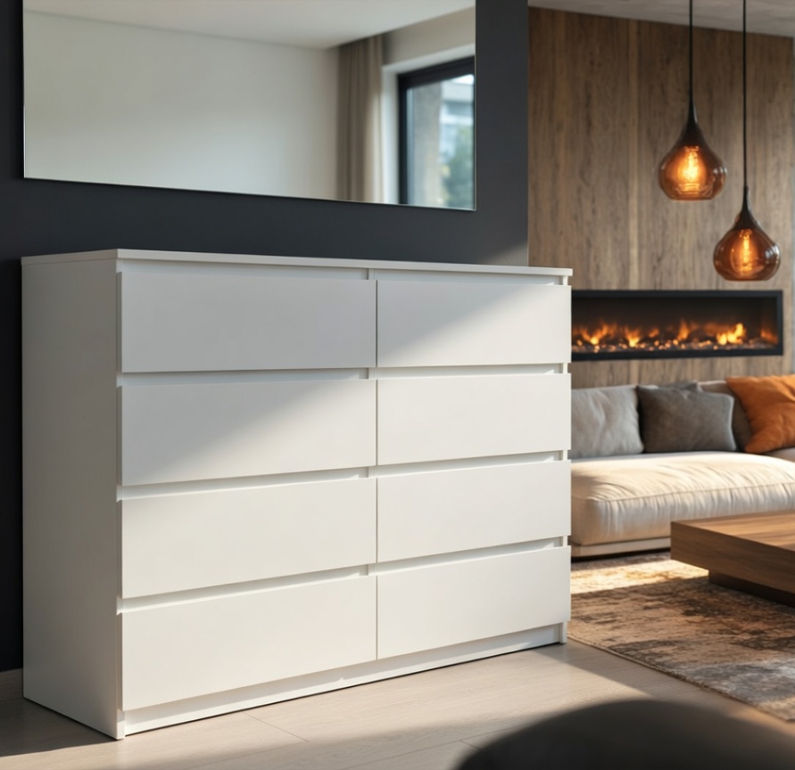 Комод Мастер Форм Брайт ДСП 1300х376х950 мм Белый (20101)