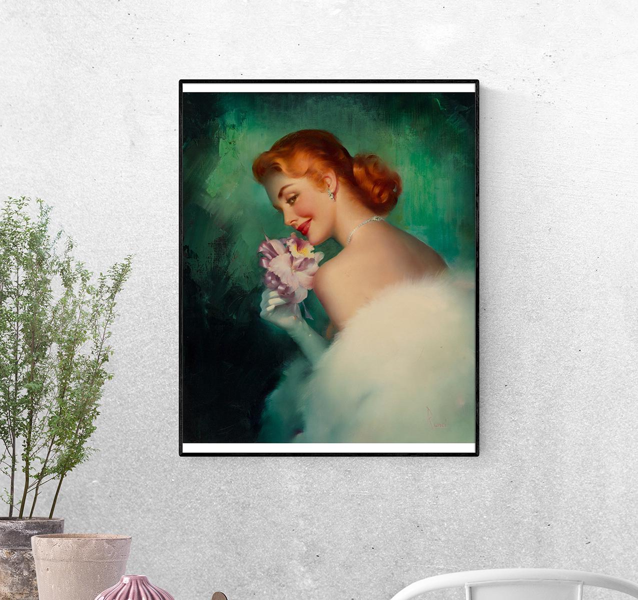 Постер Портрет с лилией. Эдвард Рунчи формат А-5 (pin_up010226_Poster)