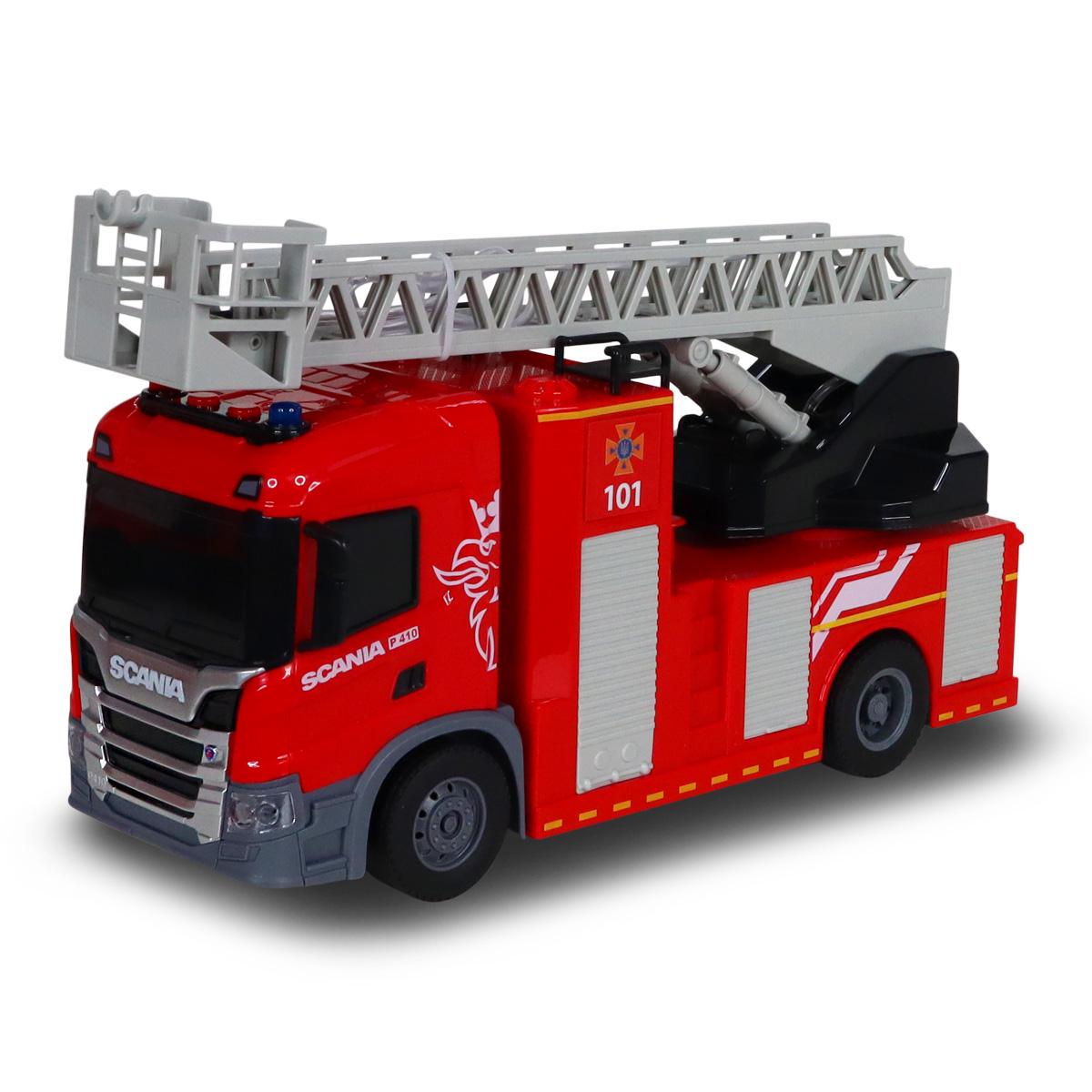 Автомодель игрушечная детская серии Big Truck пожарная машина SCANIA свет/звук/функция воды Автомодель игрушечная детская серии Big Truck пожарная машина SCANIA свет/звук/функция воды