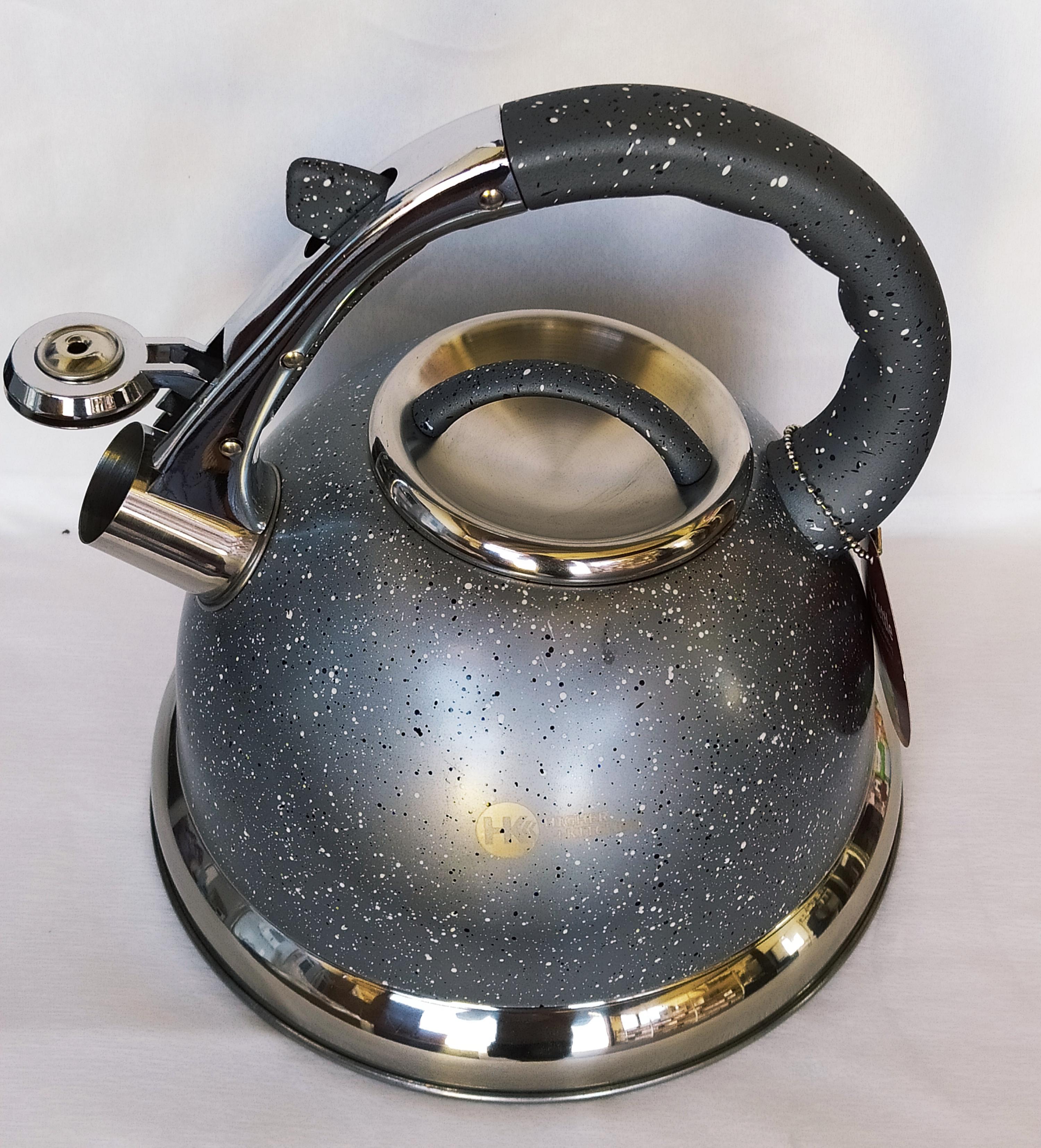 Чайник HIGHER KITCHEN ZP-021 со свистком для газовой плиты из нержавеющей стали 3,5 л Серый