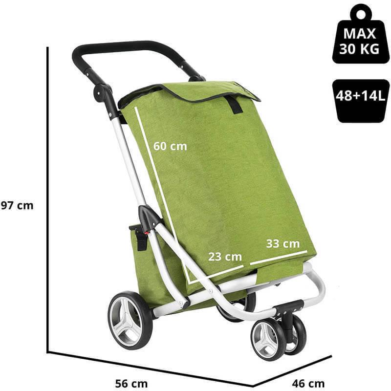 Сумка-тележка хозяйственная ShoppingCruiser 3 Wheels 72 л Green (930792) - фото 3