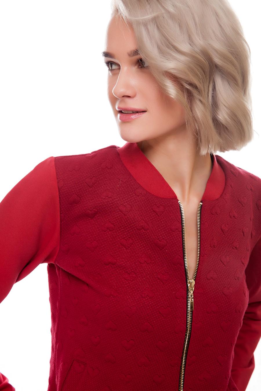 Бомбер Ora р. 42/S Бордовый (54428) - фото 4