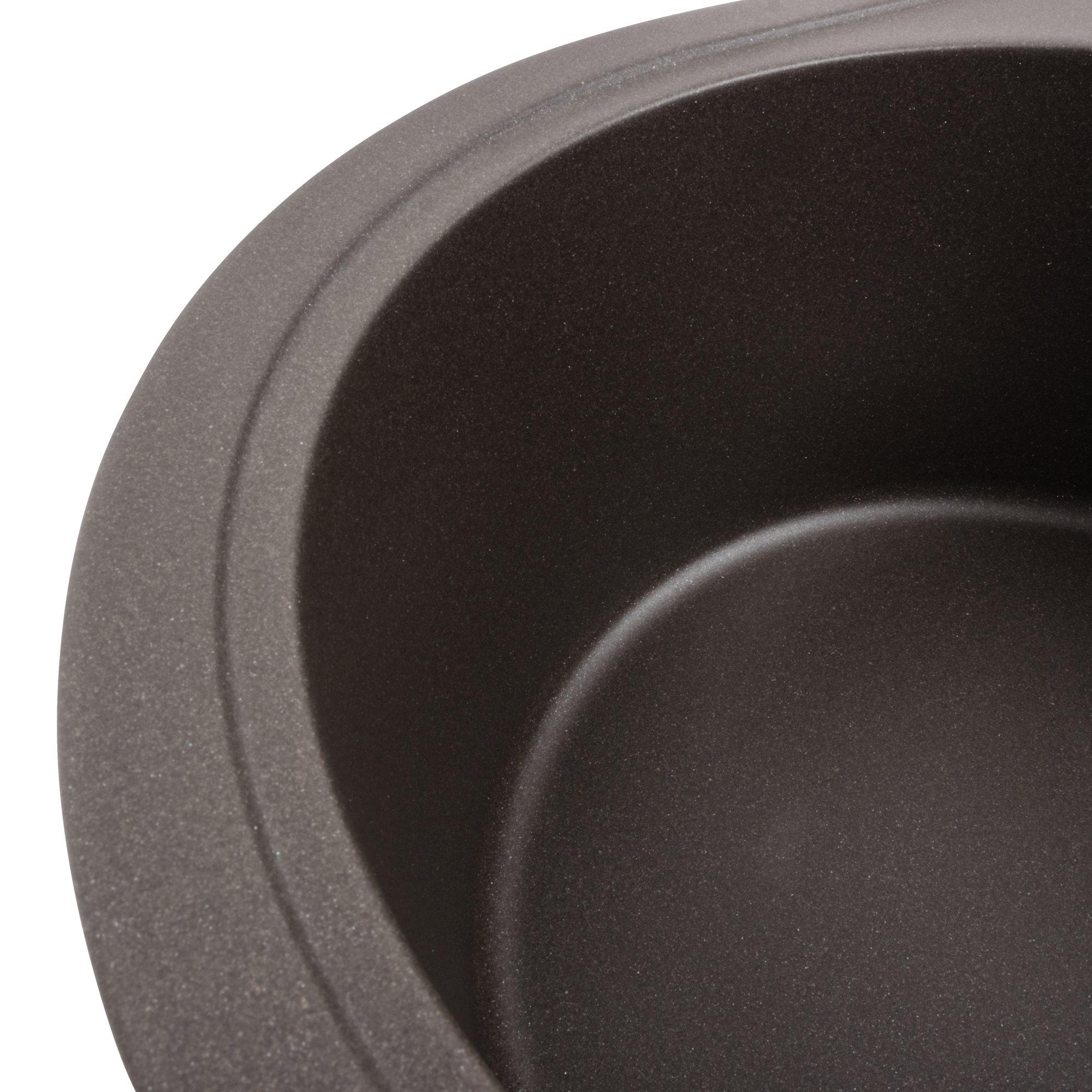 Мийка гранітна для кухні Platinum 5847 ONYX матова Темна скеля - фото 4 Мийка гранітна для кухні Platinum 5847 ONYX матова Темна скеля - фото 4