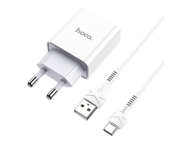 Устройство сетевое зарядное Hoco C81A USB 2,1 A Type-C 1 м White - фото 2 Устройство сетевое зарядное Hoco C81A USB 2,1 A Type-C 1 м White - фото 2