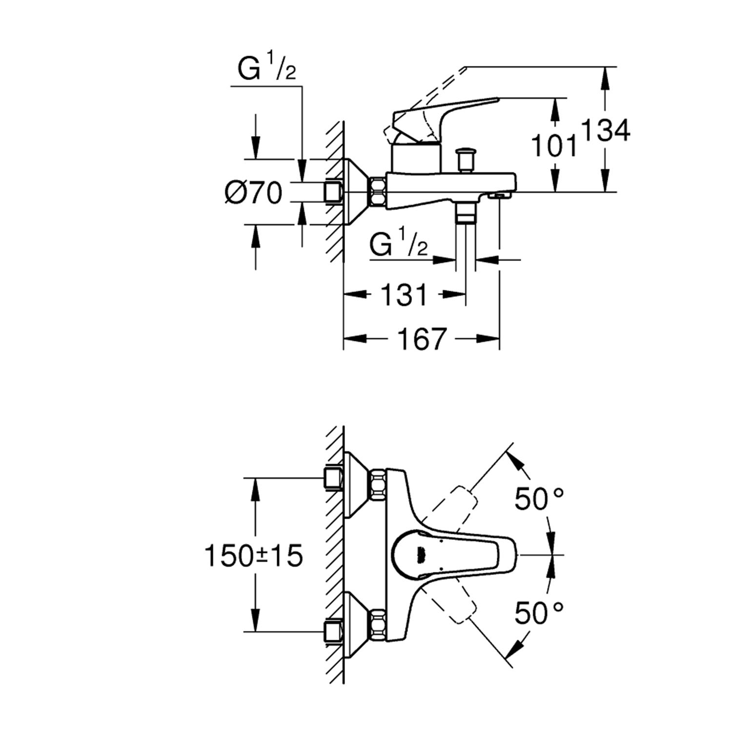 Смеситель для ванны Grohe Start Flow 23772000 - фото 2