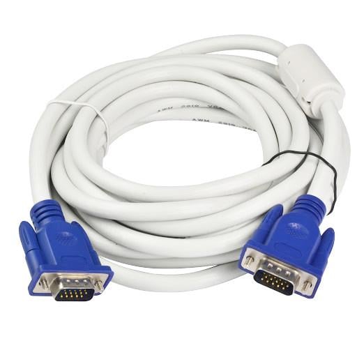 Кабель Rias VGA папа-VGA папа 2 феррита 5 м White (3_00624)