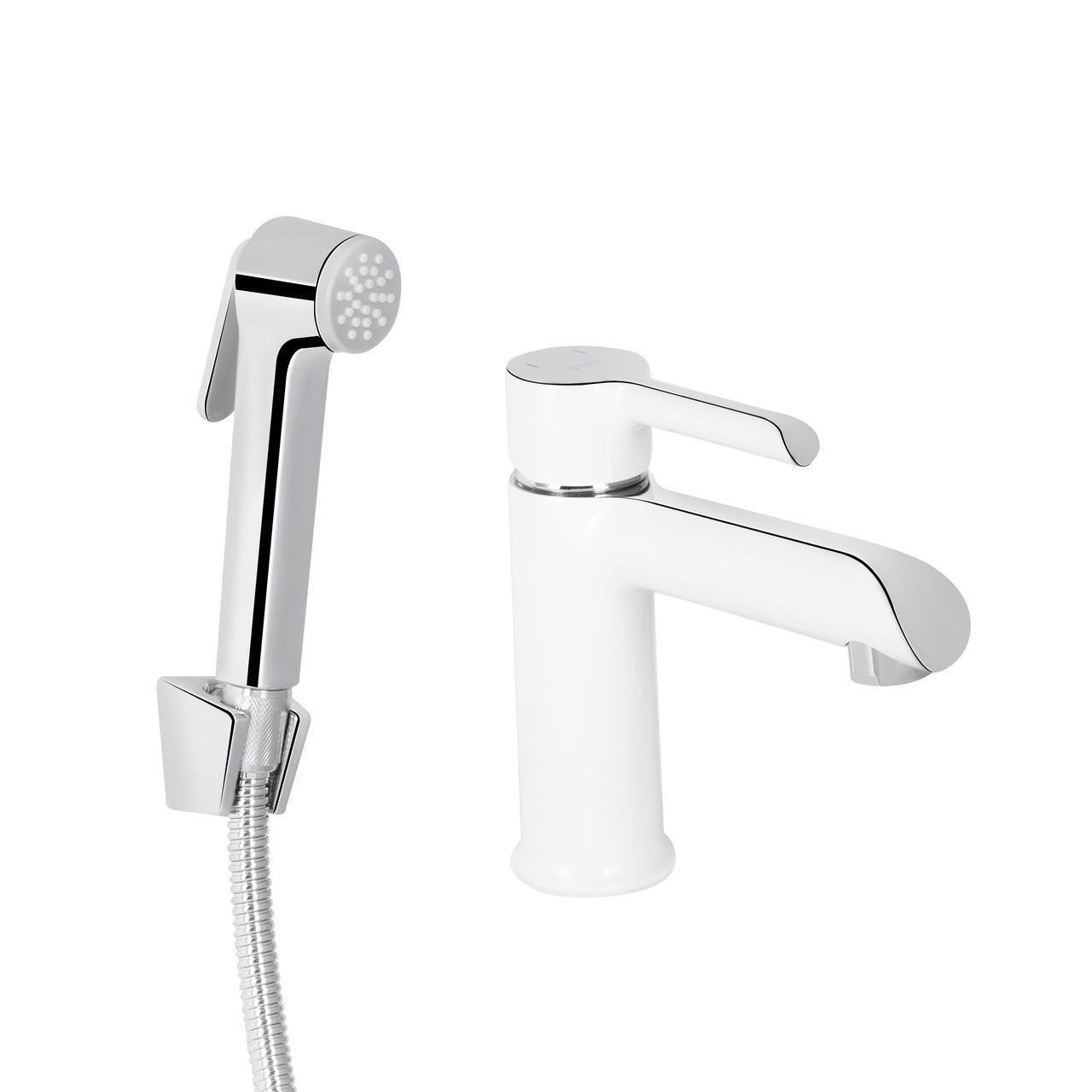 Смеситель для раковины Qtap Grand QTGRA272CRW45671 с гигиеническим душем Chrome/White (2584181162)
