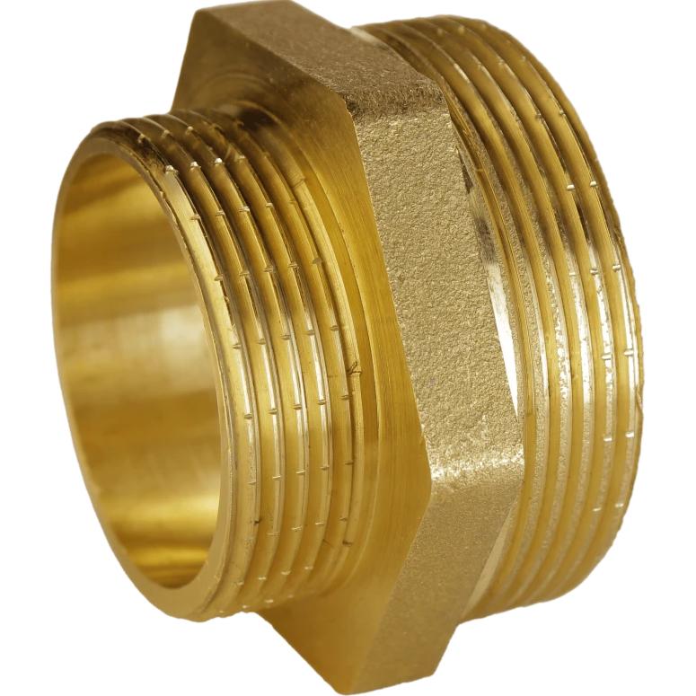 Ниппель редукционный VA А0522А латунный 1 1/2х1 1/4" (000010734) Ниппель редукционный VA А0522А латунный 1 1/2х1 1/4" (000010734)