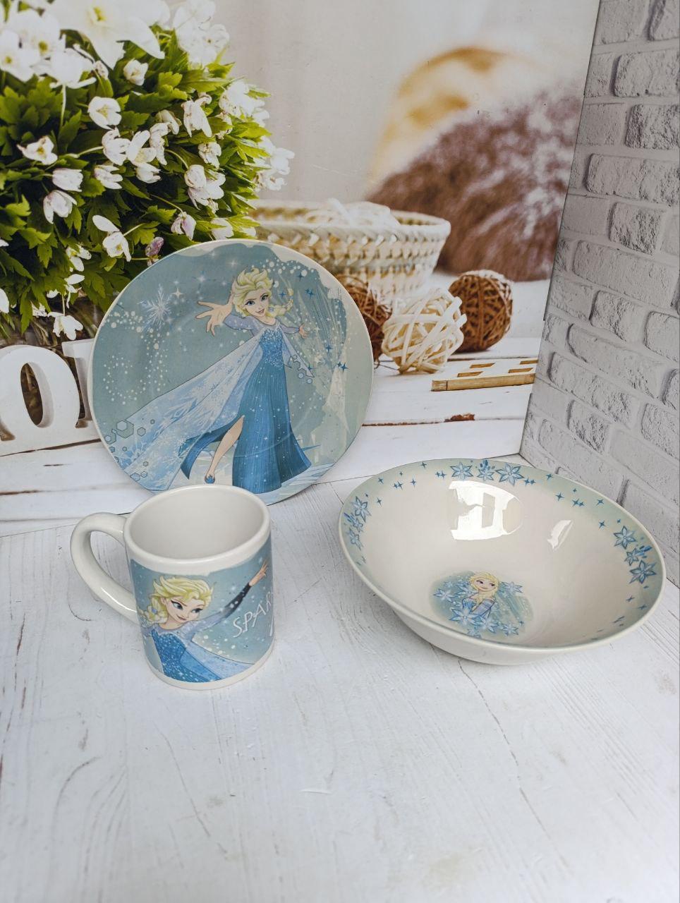 Дитячий набір столового посуду Interos TO-1-84404 Холодне серце порцеляна 3 пр. (30078893)