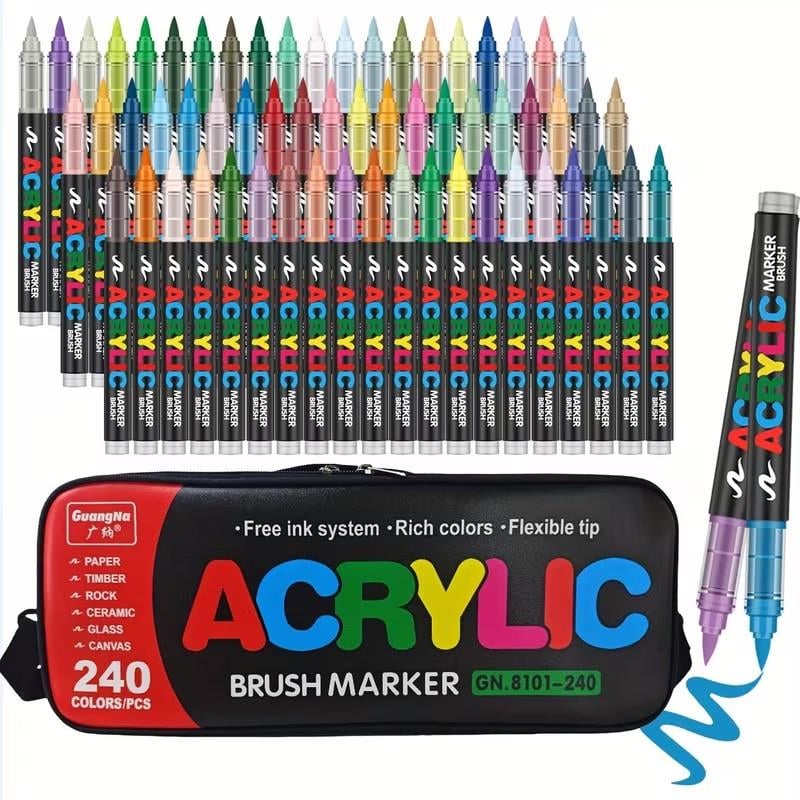 Маркеры GuangNa Acrylic GN.8101 акриловые в кейсе-сумке 240 шт. (ab240b)