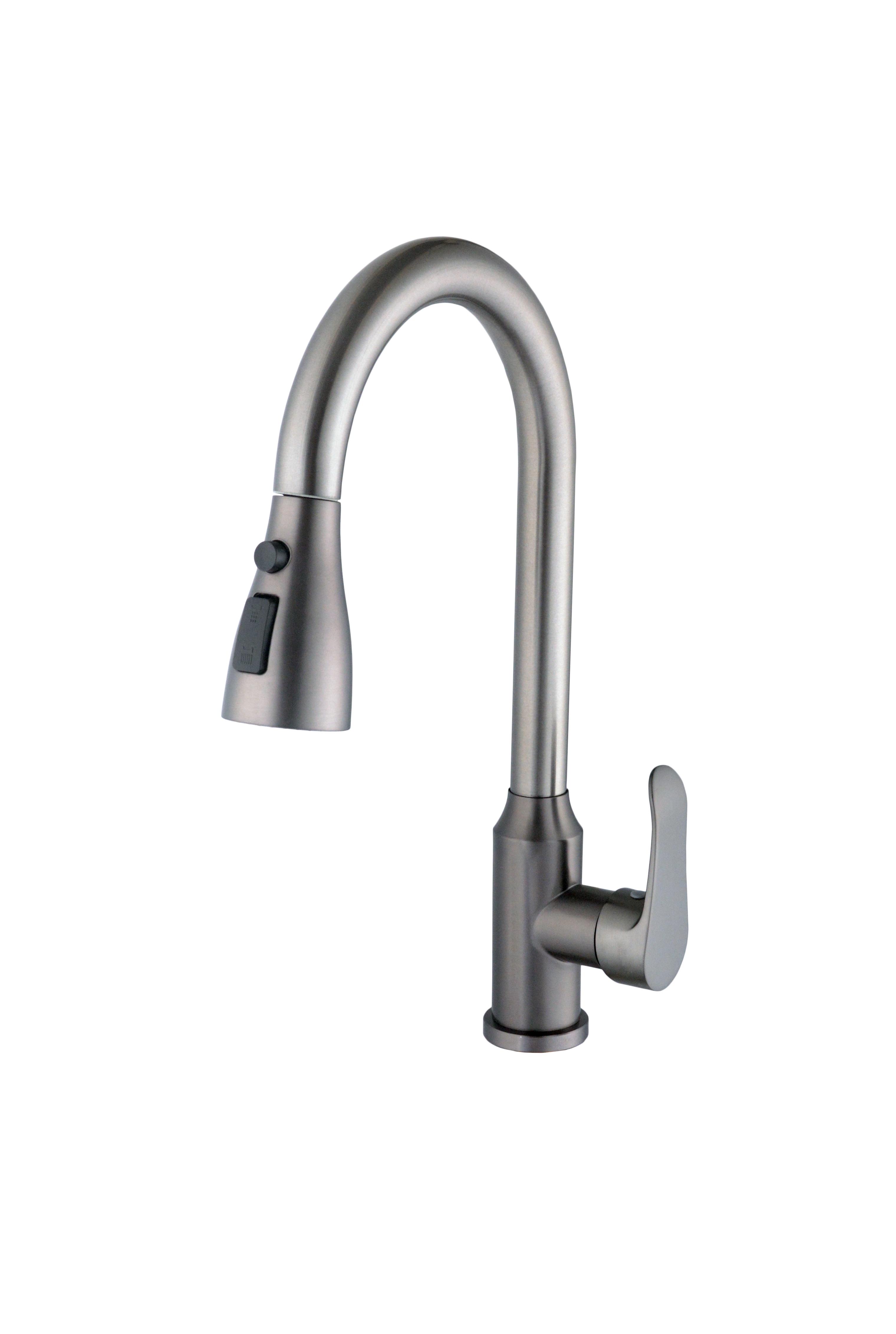 Смеситель для кухни EcoMIX Stella STL-2031-GP вытяжной с лейкой Графитовый