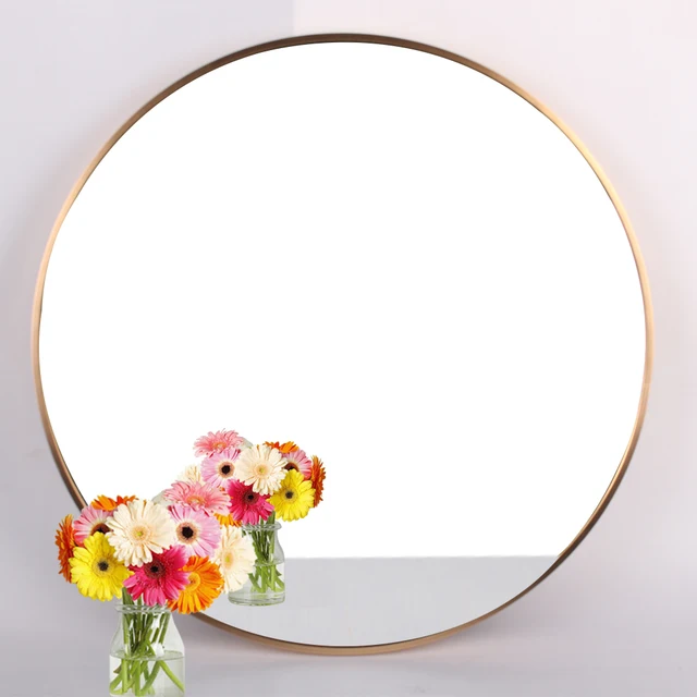 Зеркало круглое в золотой металлической раме Dorian 40 см