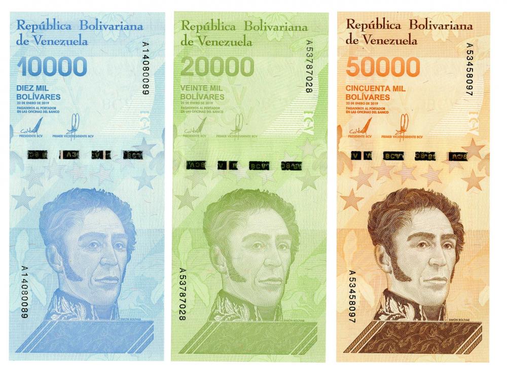 Коллекционная банкнота Венесуэла набор из 3 банкнот 2019 года UNC 10000/20000/50000 боливар (Б13097) Коллекционная банкнота Венесуэла набор из 3 банкнот 2019 года UNC 10000/20000/50000 боливар (Б13097)