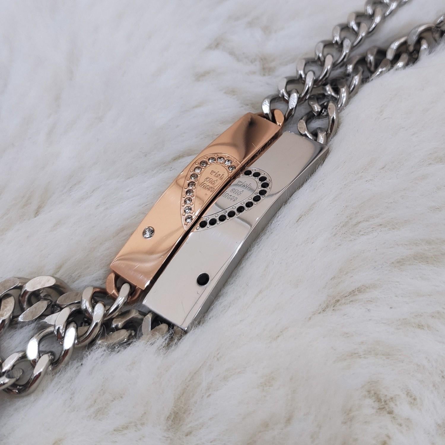 Браслеты парные из нержавеющей медицинской стали 20 см (BP-028)