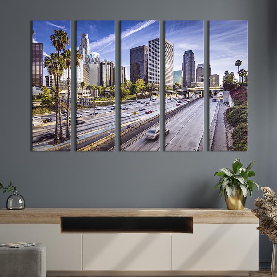 Модульная картина из 5 частей Лос-Анджелес - город в США 132x80 см (340-51)