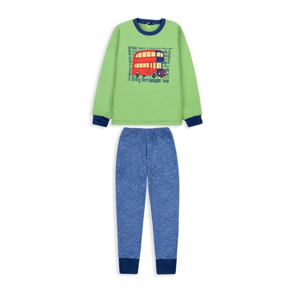 Піжама дитяча бавовняна тепла для хлопчика Gabbi PGD-20-3 128 см Зелений (12032)