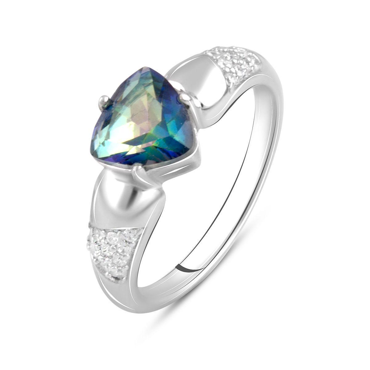 Кольцо серебряное Tiva с мистик топазом 1,7 ct 3,34 г р. 18 (2100058)
