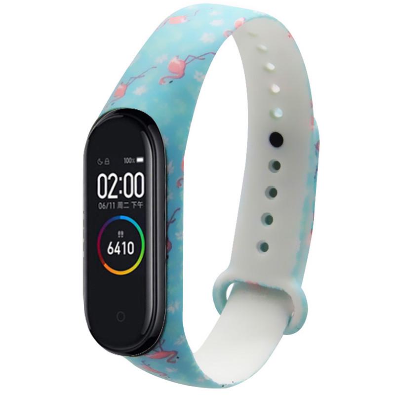 Ремешок силиконовый с рисунком для Xiaomi Mi Band 3/4 Turquoise (00000026065_18)