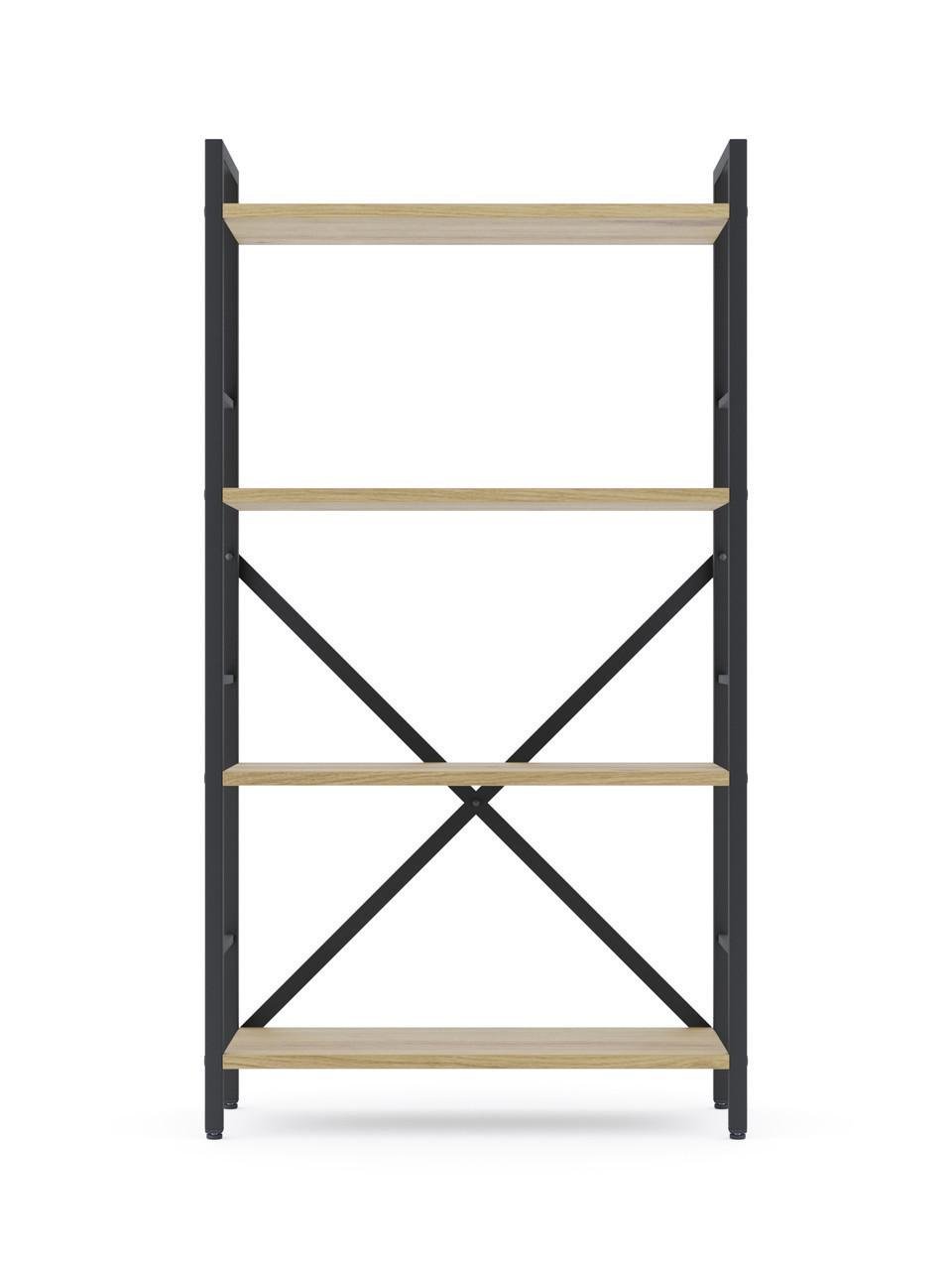 Стелаж Меткас Лофт 35 кг/полицю 4 полиці ЛДСП 1100x600x240 мм Антрацит/Дуб артизан (2640911727)