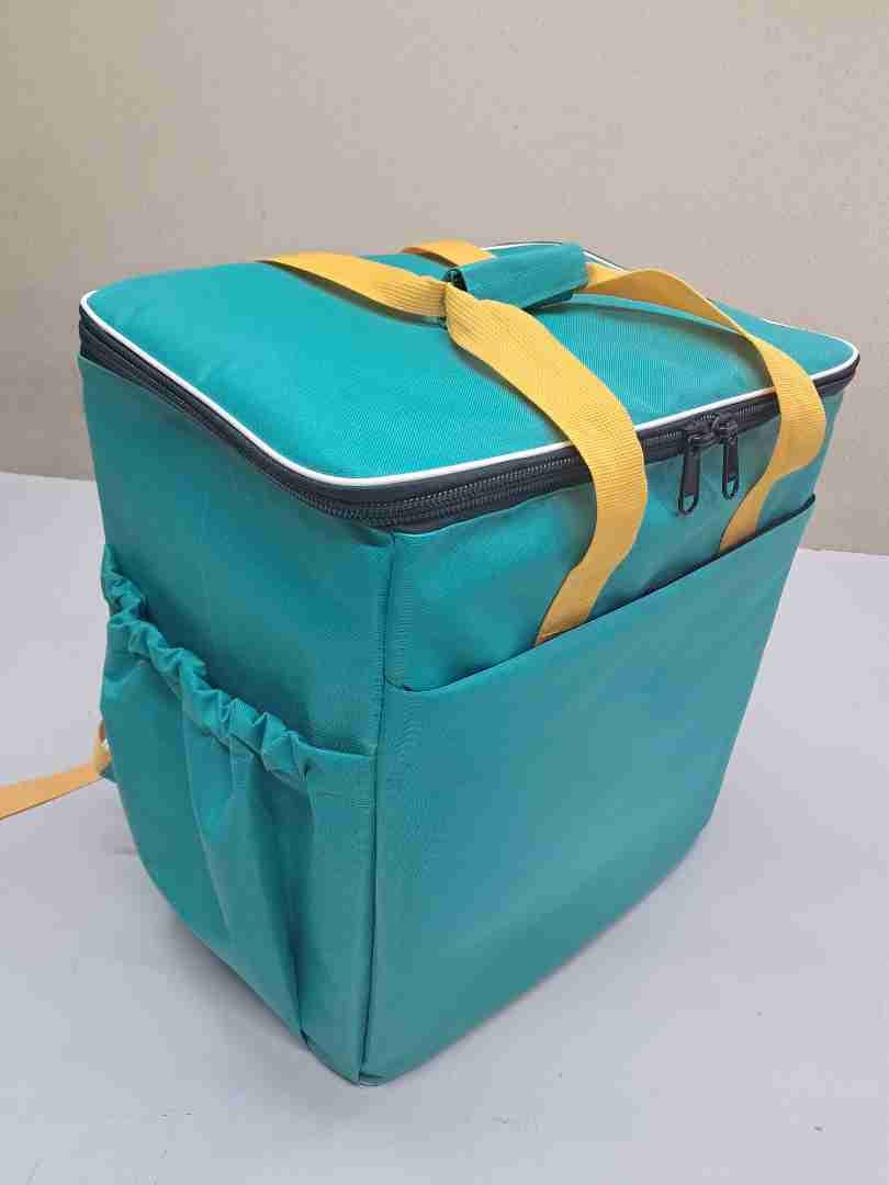 Рюкзак для клининга с креплением для швабры/карманами на резинках 35х18х40 см Бирюзовый