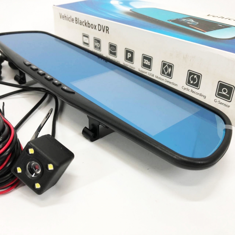 Видеорегистратор UKC L-9002 зеркало 4,3" 1080P Full HD 2 камеры (tf7455) - фото 6 Видеорегистратор UKC L-9002 зеркало 4,3" 1080P Full HD 2 камеры (tf7455) - фото 6