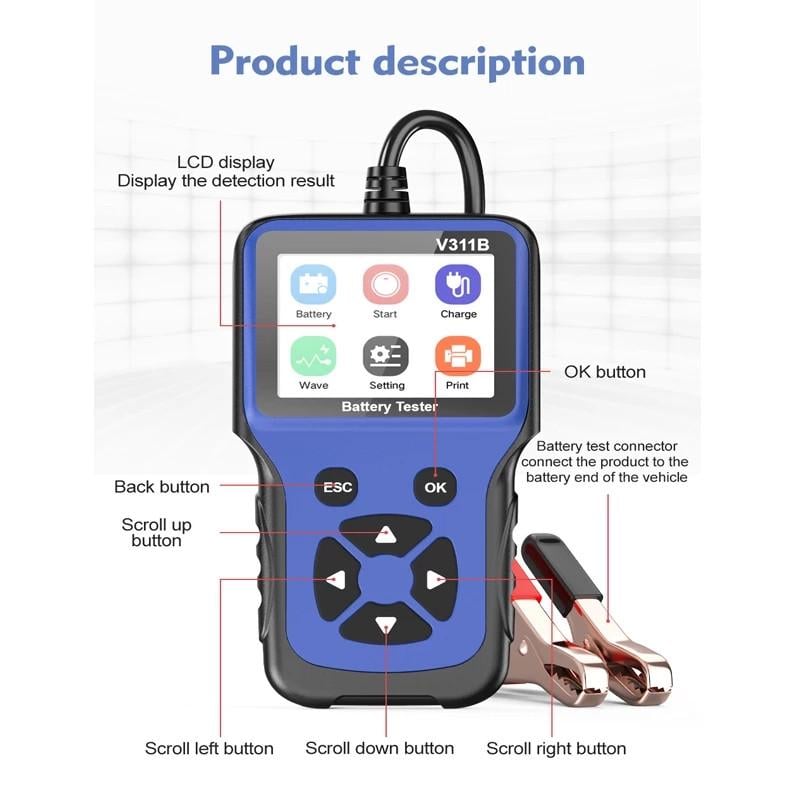 АНАЛІЗАТОР БАТАРІВ V311B тестер свинцево-кислотних АКБ - фото 2 АНАЛІЗАТОР БАТАРІВ V311B тестер свинцево-кислотних АКБ - фото 2