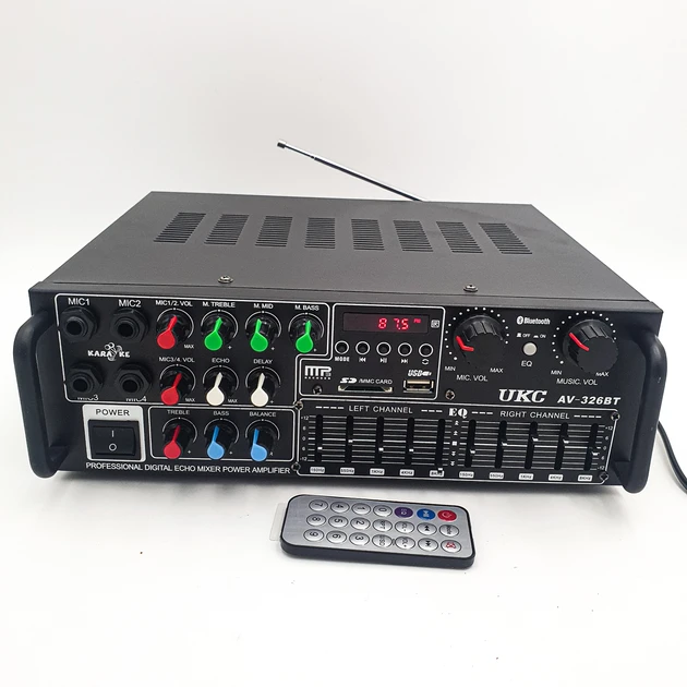 Усилитель мощности UKC AV-326BT с функцией караоке с Bluetooth (5149)