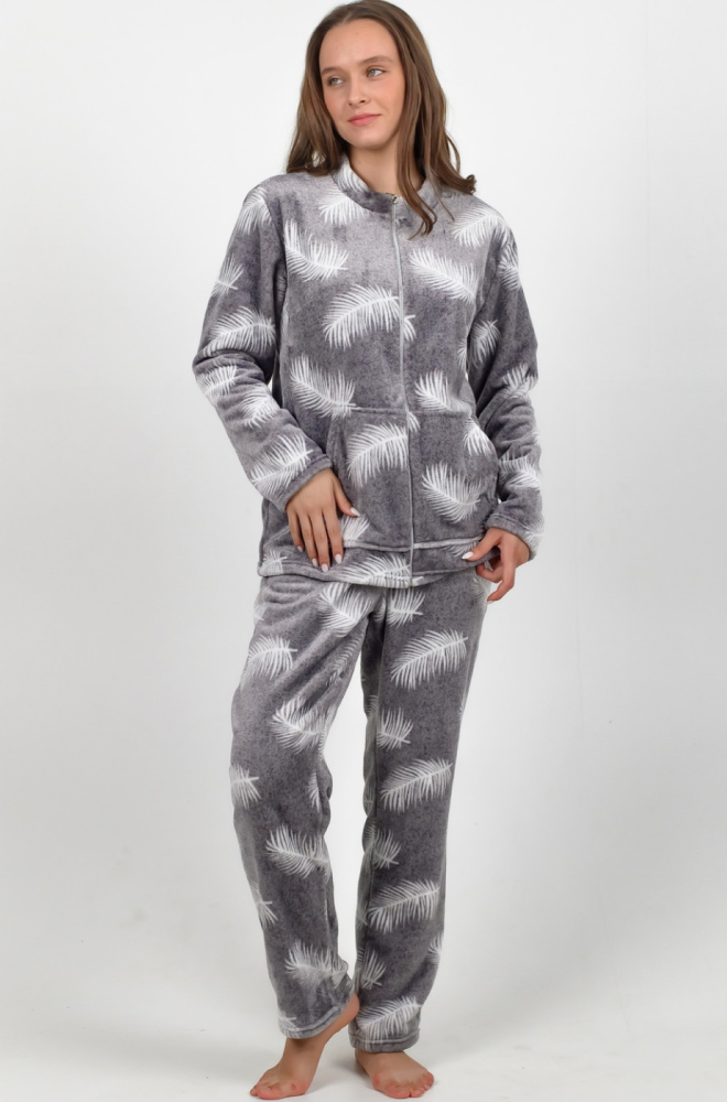 Пижама женская теплая N.EL 1541-42k на молнии с длинным рукавом софт 4XL Серый (1541-42 ) Пижама женская теплая N.EL 1541-42k на молнии с длинным рукавом софт 4XL Серый (1541-42 )